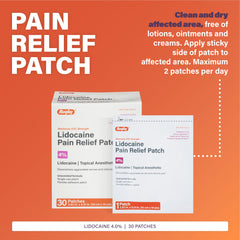 Rugby Lidocaine patch back label closeup with usage notes
