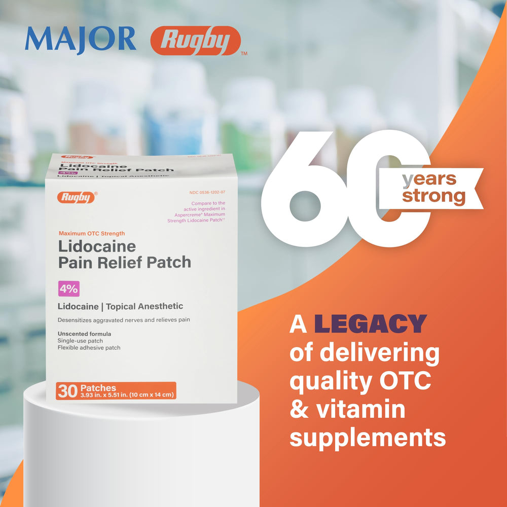 Rugby Lidocaine patch disposal indicating single-use design