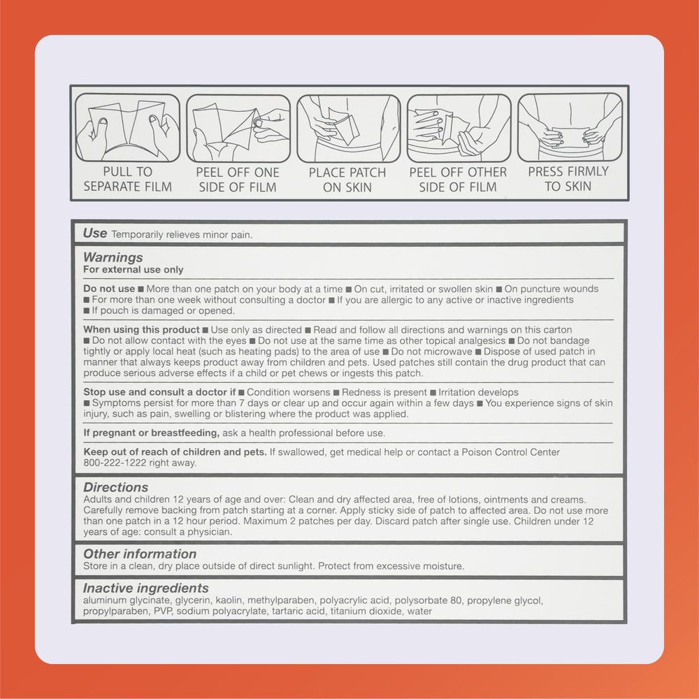 Rugby Lidocaine patch pack spread displaying 30 patches