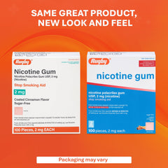 Rugby nicotine gum 2mg cinnamon pouch highlights discreet, sugar-free craving management.