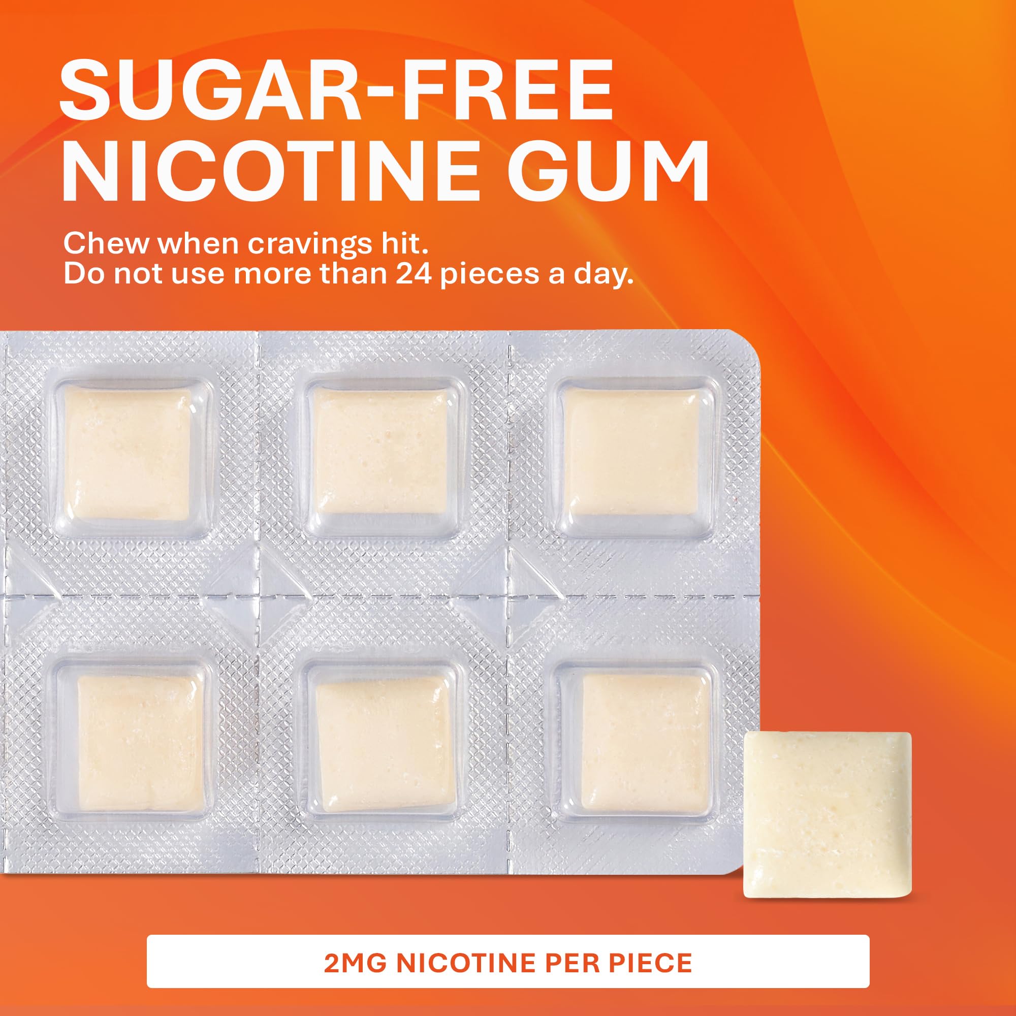 Rugby Nicotine Gum 2mg Mint tablet closeup shows sugar-free texture.