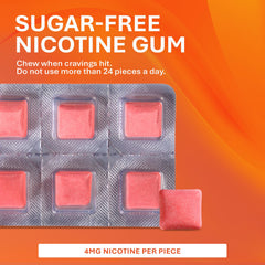 Rugby Nicotine Gum 4mg Cinnamon tingling action captures sensation.