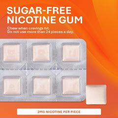 Sugar-free Rugby gum with fruit flavor for discreet quitting.