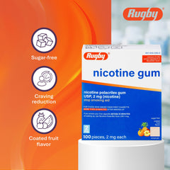 Chewing a piece of Rugby gum for on-the-go craving control.
