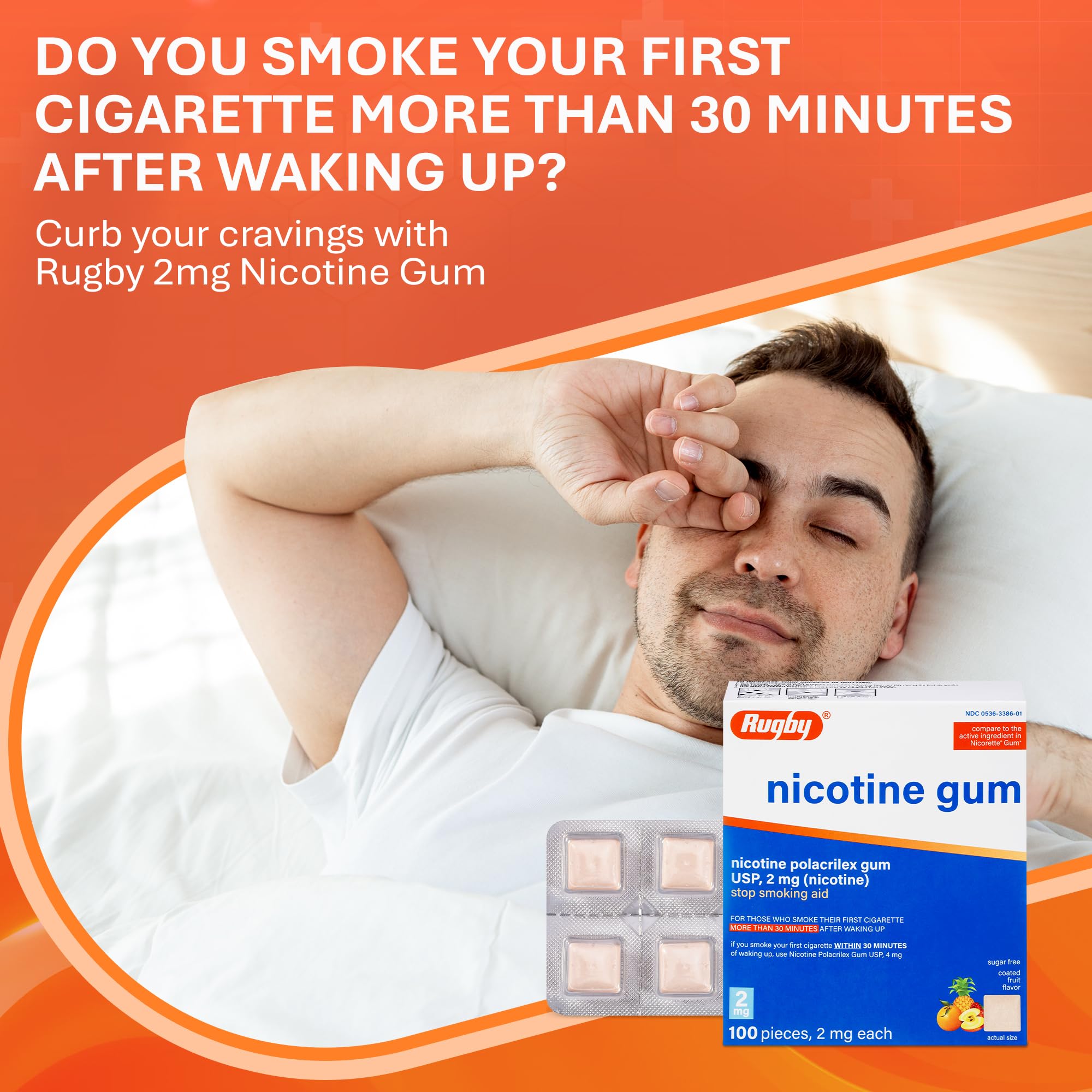 Polacrilex gum with 12-week reduction plan concept for quitting.
