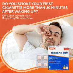 Polacrilex gum with 12-week reduction plan concept for quitting.