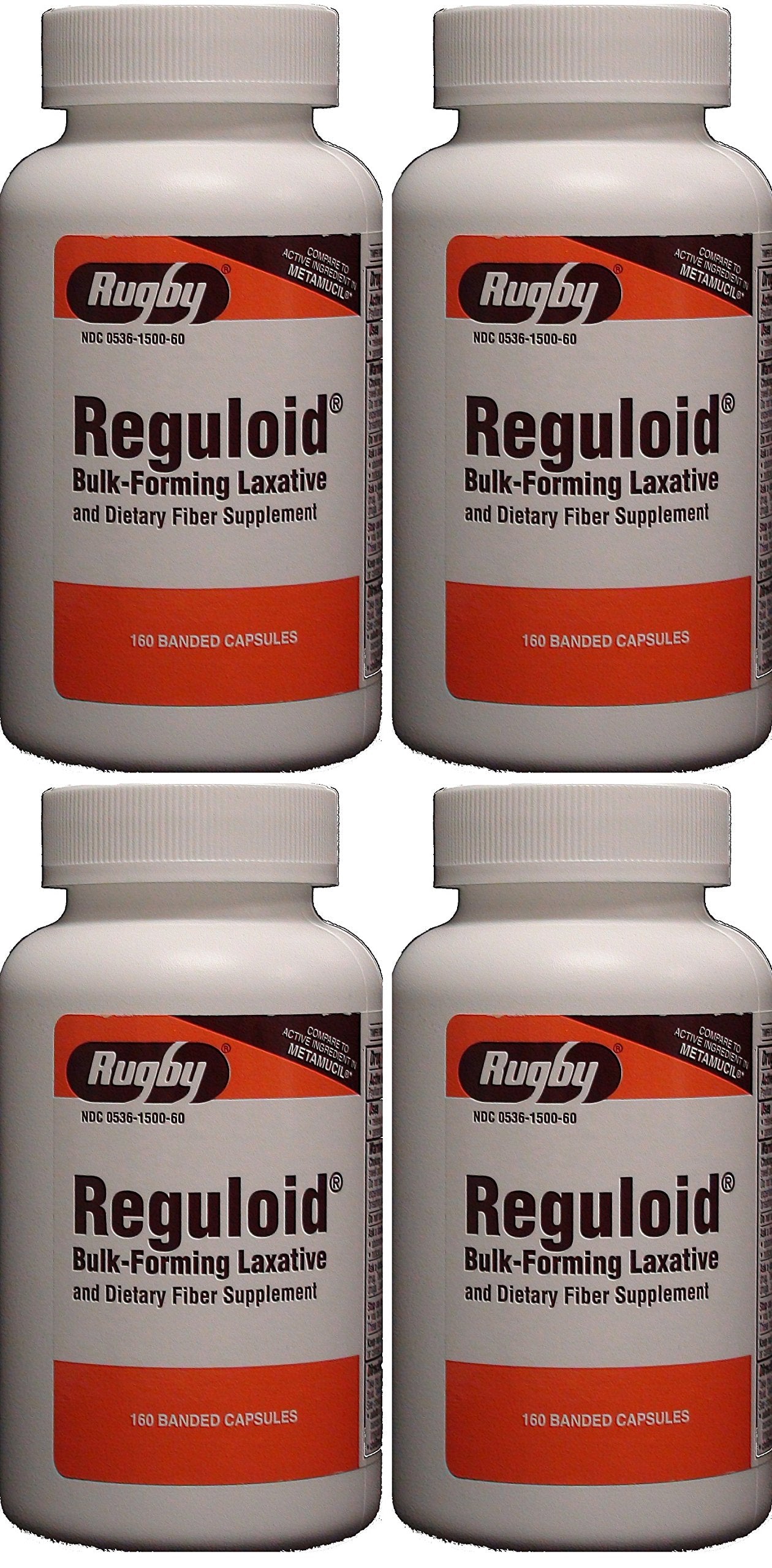 Reguloid Psyllium Husk bottle front with Rugby branding for reliable fiber support