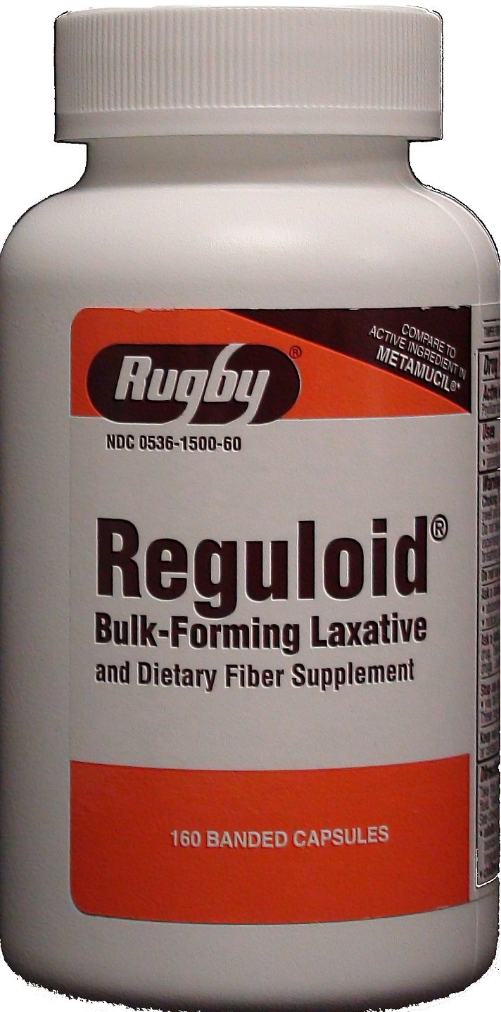Instruction label on Reguloid bottle aiding proper daily use