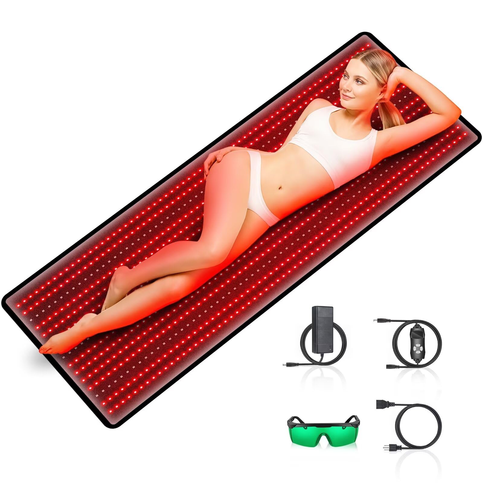 RUISQM full-body therapy mat delivering at-home relaxation with red light.