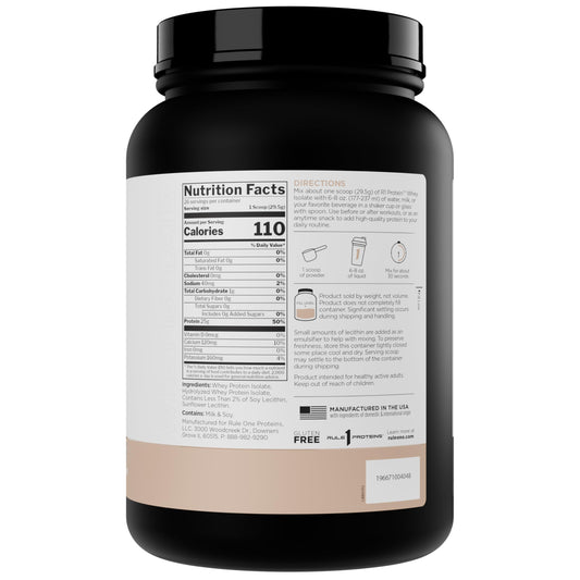 Rule 1 Proteins R1 Whey Isolate scoop close-up for precise serving.