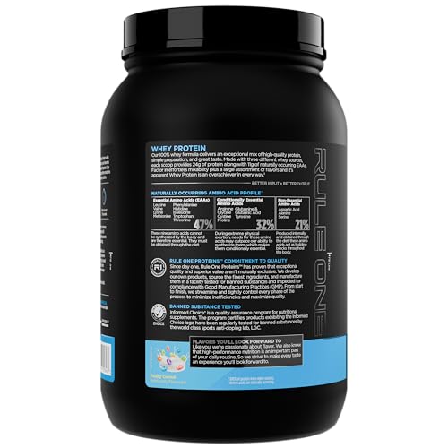 Rule 1 Whey Shaker on the counter, ready to mix.
