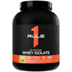 Rule 1 R1 Protein Whey Isolate Banana Creme tub front for daily protein support