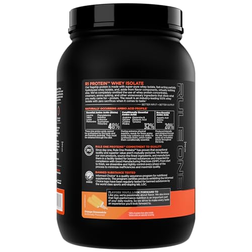Rule 1 R1 Whey Isolate label closeup highlights purity from isolate sources