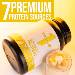 Rule 1 Proteins Source 7 GMP badge signals clean manufacturing.