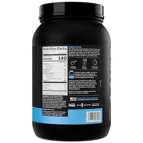 Rule 1 Whey Protein scoop pouring into shaker for post-workout fuel
