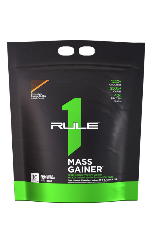 Rule1 Mass Gainer: calorie-packed formula for training days.