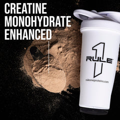 Rule1 Mass Gainer chocolate peanut butter flavor enhances post-workout enjoyment.