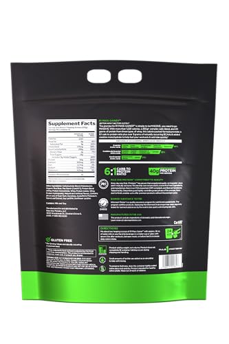 Rule1 Mass Gainer Vanilla Creme shaker shown for easy post-workout fueling