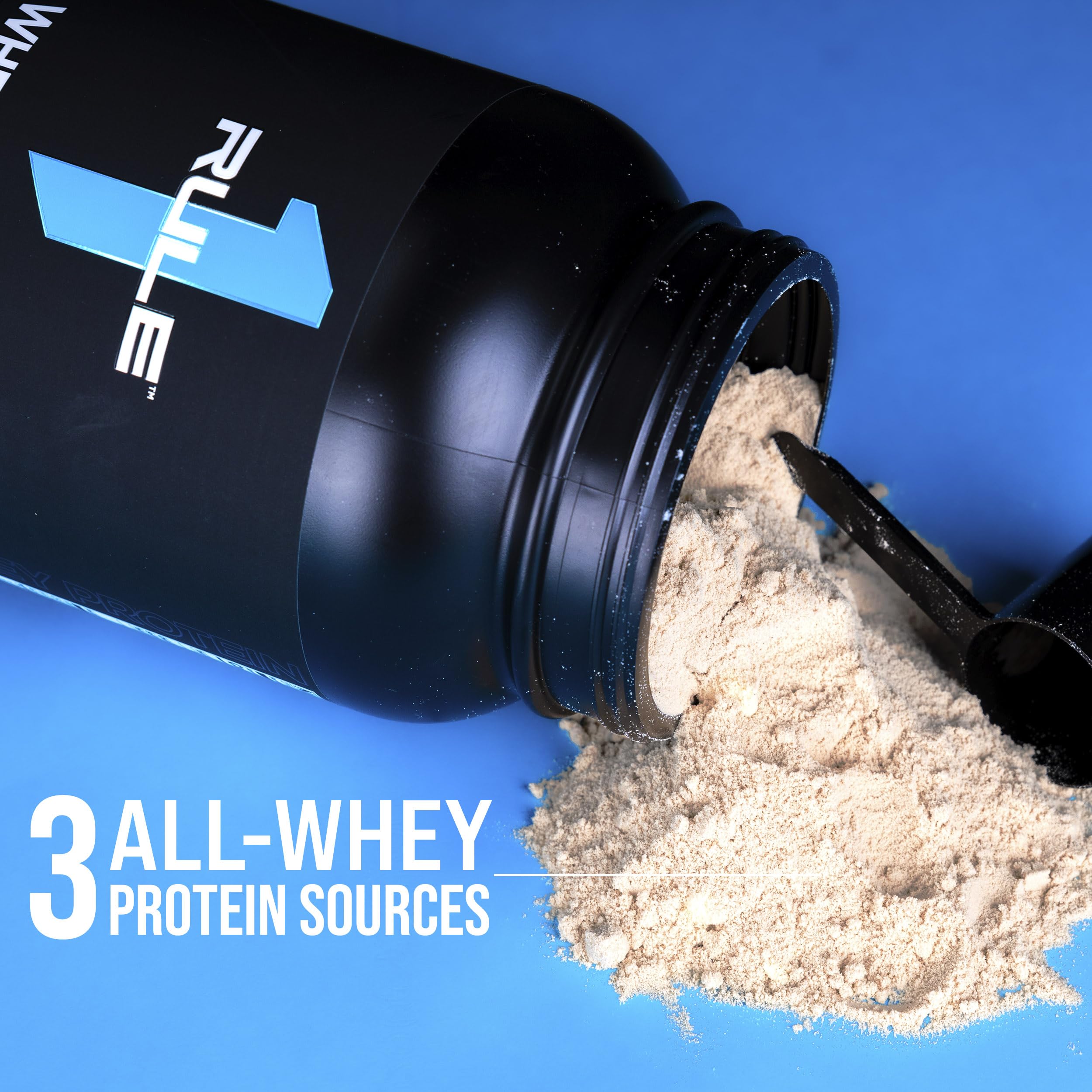 Rule 1 Whey Protein mixing with milk or water for a smooth shake