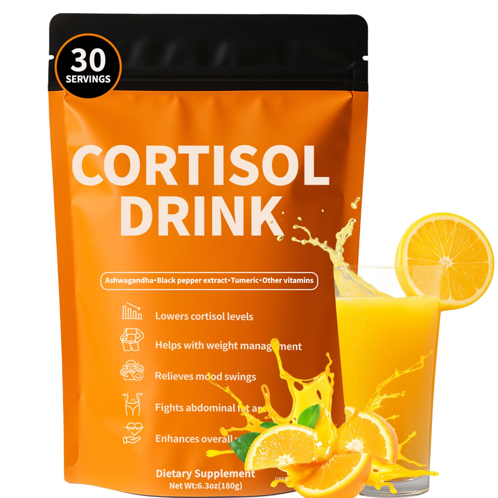 Rulinal Cortisol Drink Powder bottle supporting stress management and calm focus