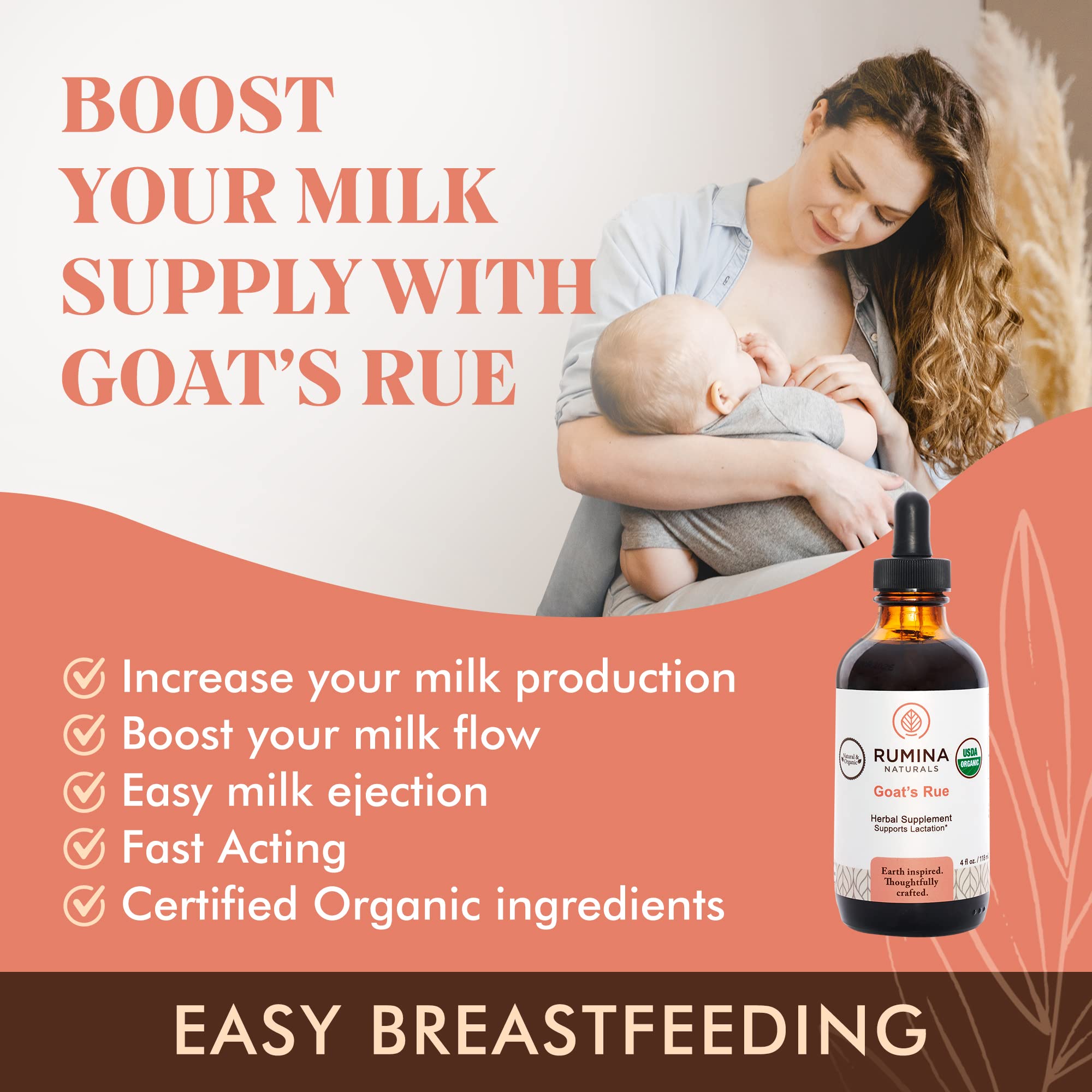 Rumina Naturals Goats Rue capsules ready to support natural milk production.