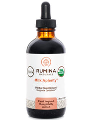 Rumina Naturals Milk Aplenty bottle ready for natural lactation support.