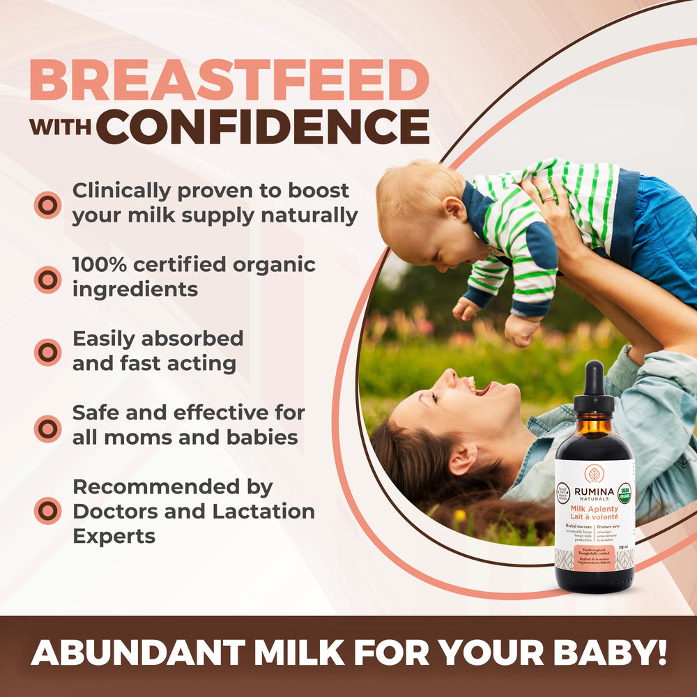 Milk Aplenty dropper enabling precise dosing for easy use by moms.