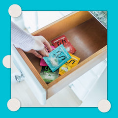 Run Gum stack of packs shows a ready supply for daily routines.