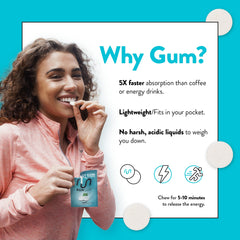 Run Gum sugar-free icon emphasizes clean energy without sugar crash.