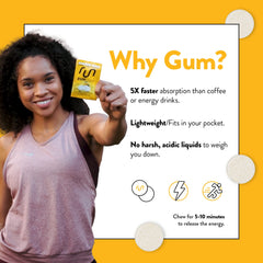 Run Gum sugar-free label highlights zero calories and clean energy.