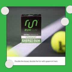 Run Gum Spearmint energy boost suitable for workouts