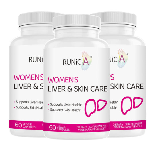 RUNICA 300 Milk Thistle bottle front promotes liver support for women.