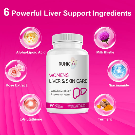 RUNICA 300 Milk Thistle bottle side shows vegan, clean formula.