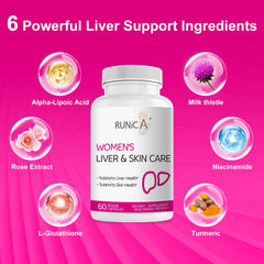 RUNICA 300 Milk Thistle bottle side shows vegan, clean formula.