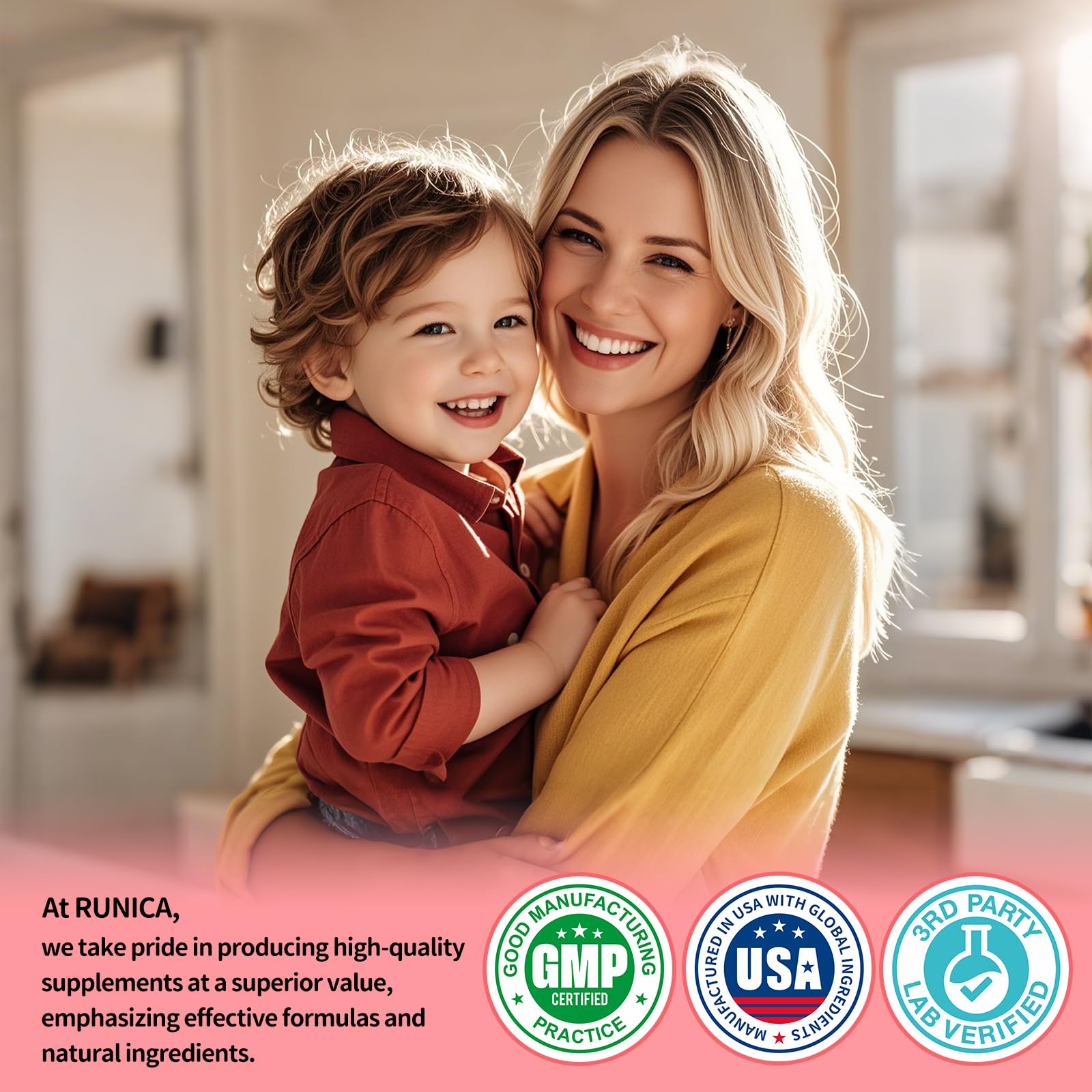 RUNICA capsules close-up ideal for easy daily intake.
