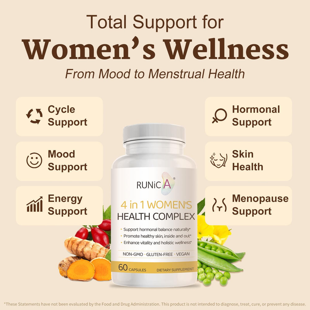 RUNICA 4-in-1 ingredients featuring rosehip, emphasizing skin hydration