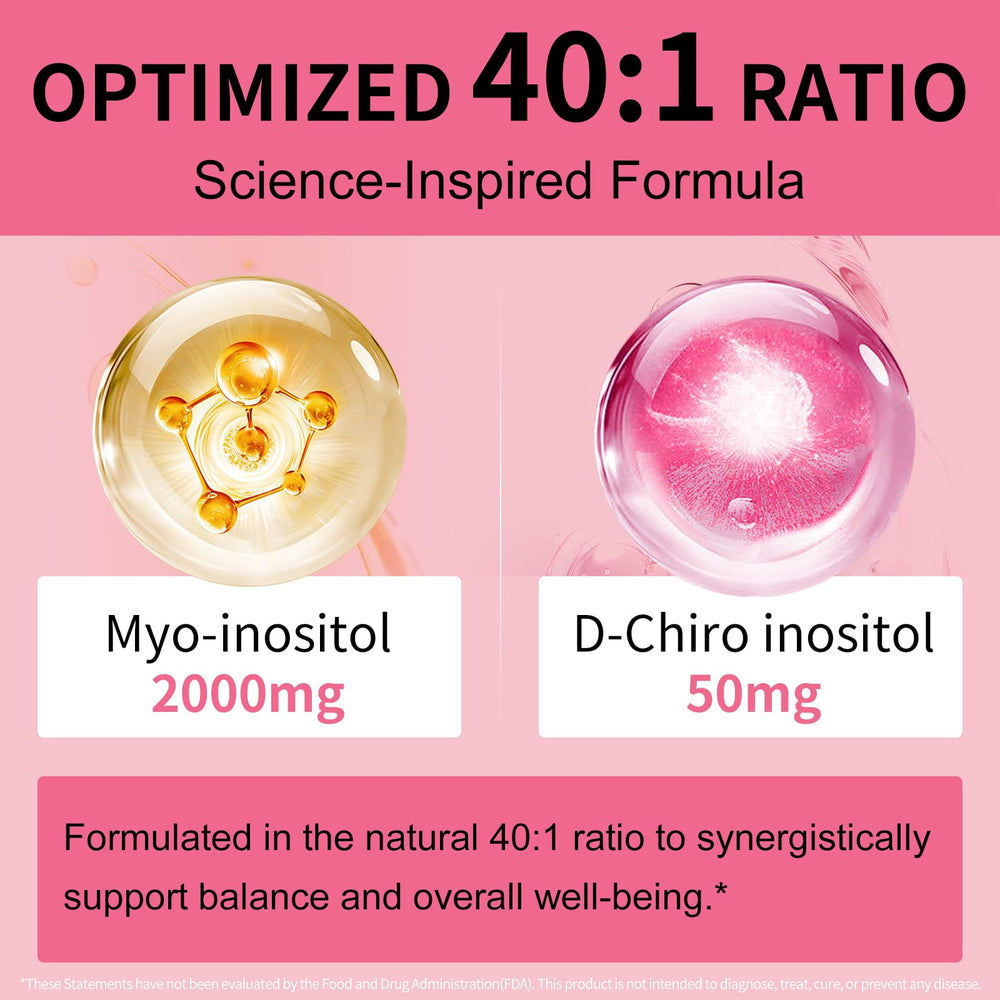 RUNICA ingredients panel highlights 2000mg Myo-Inositol and 50mg D-Chiro.
