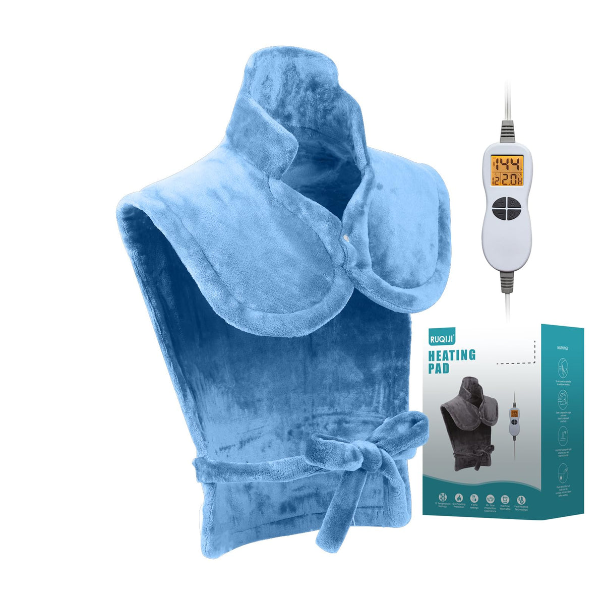 RUQIJI XXL heating pad with LED screen for easy control and soothing warmth