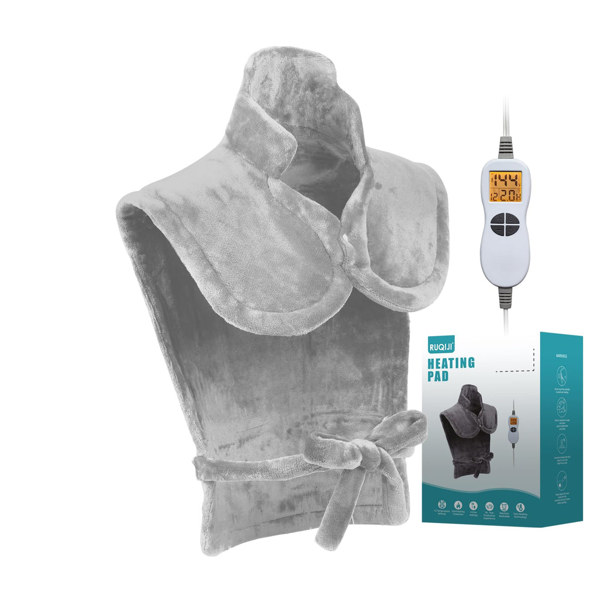 Ruqiji 26x35 flannel heating pad with LED control for precise comfort.