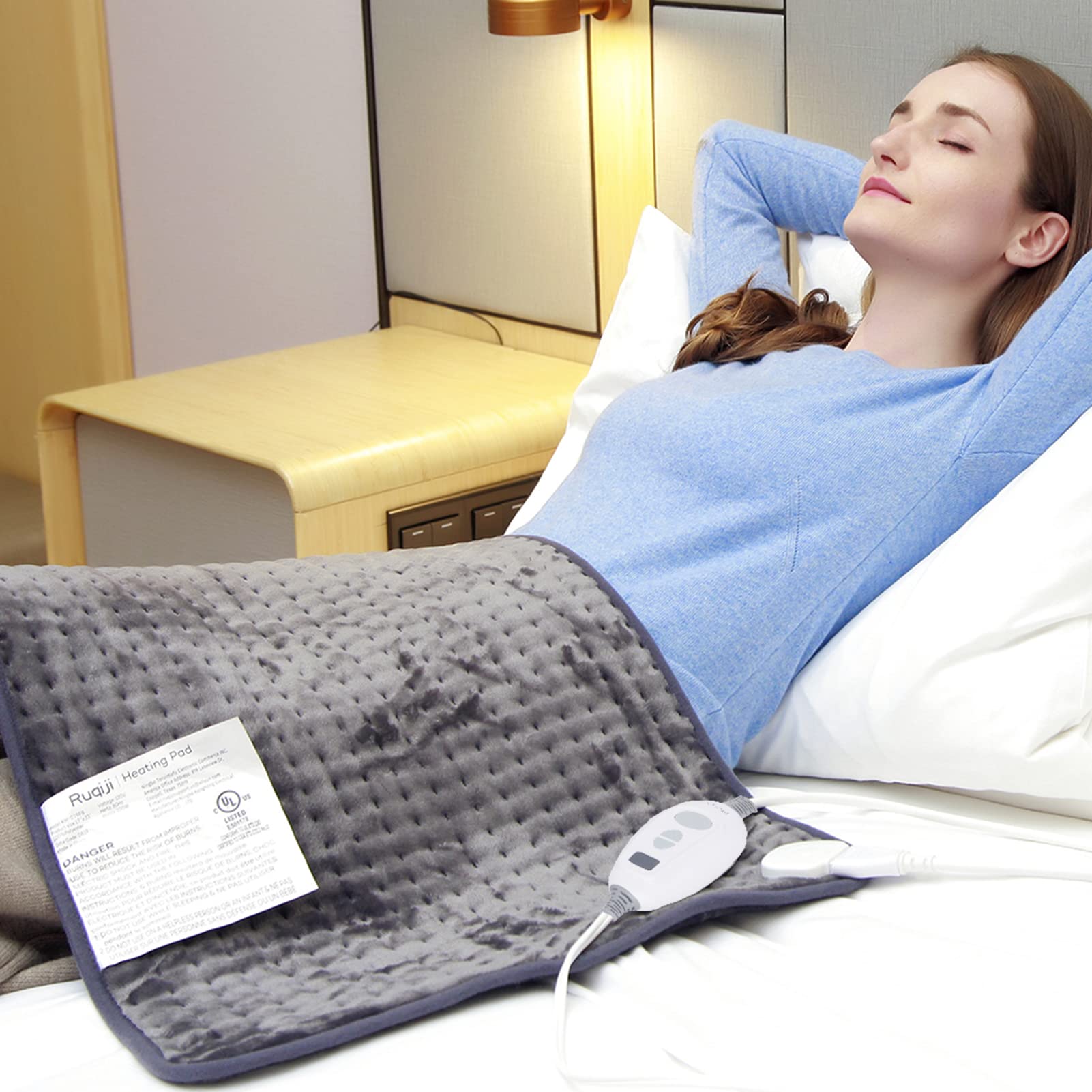 ETL certified heating pad with auto shut off for safety