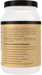 Rustic Nutrition Premium Whey Protein US Dairy Farm highlights USA-sourced milk.