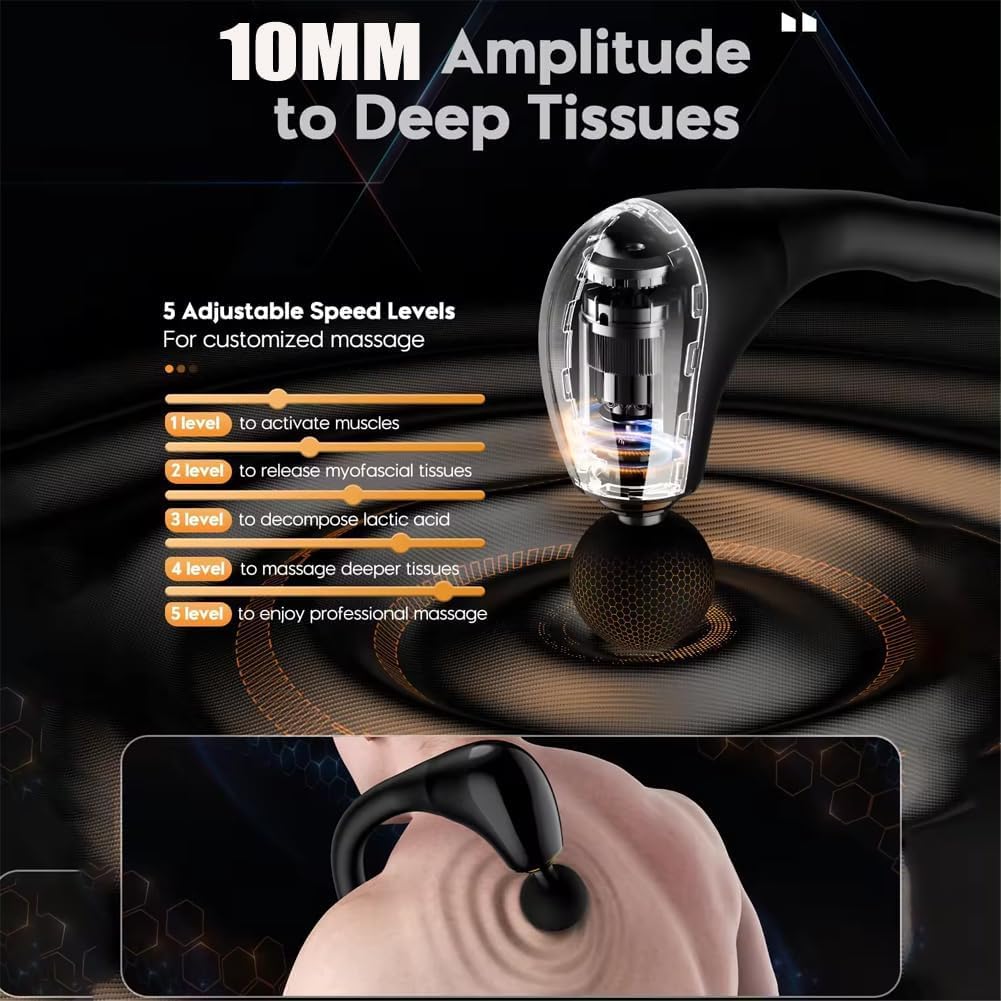 Rutell back massager with extended handle reaching the upper back.
