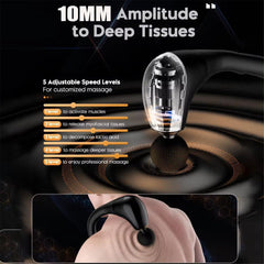 Rutell back massager with extended handle reaching the upper back.
