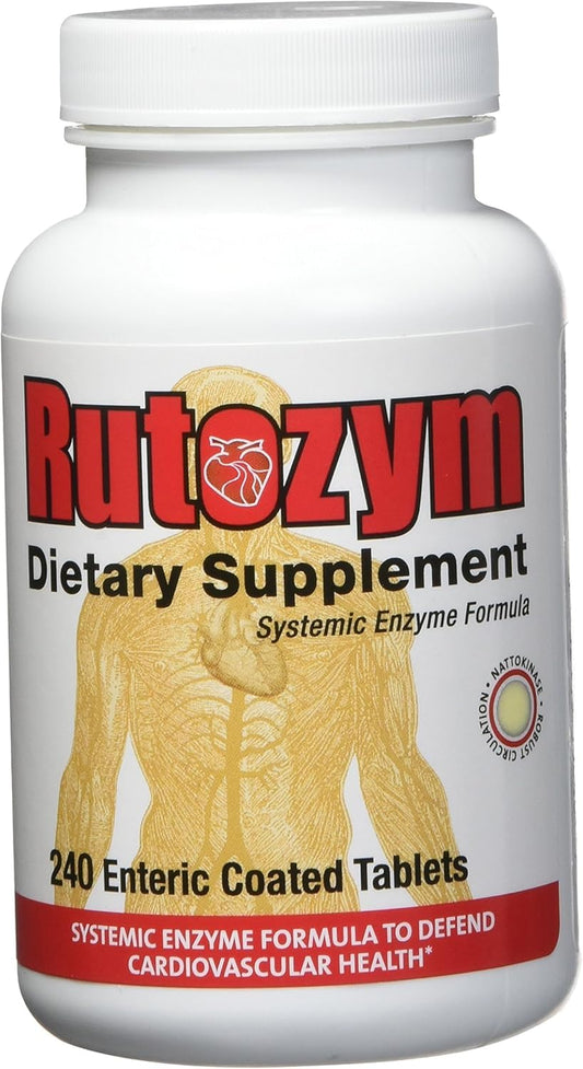 Rutozym bottle 240ct with nattokinase blend for cardiovascular wellness