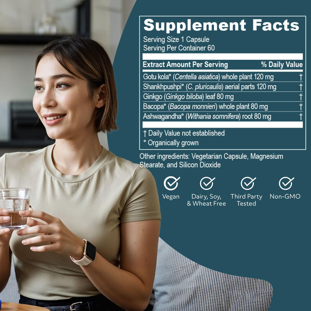 ruved Memoren capsules closeup reveals vegetarian capsules with an organic herbal blend.