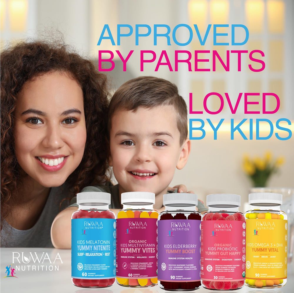 RUWAA NUTRITION Omega 3-6-9 Kids Gummies ingredients from algae and chia for heart and brain support