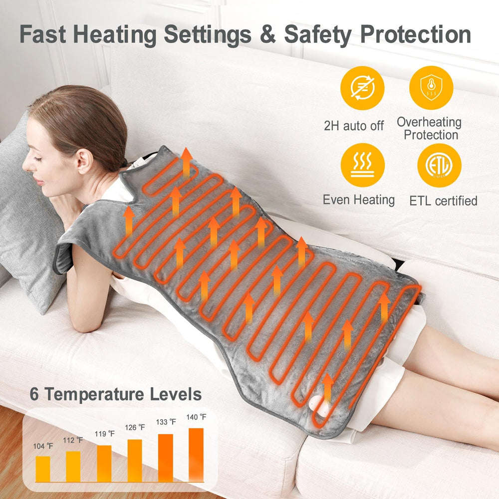 Ruyyi pad showing 6 heat settings for customizable warmth.