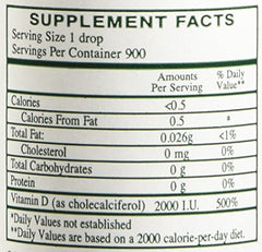 Rx Vitamins Liqui-D3 packaging label displays 2000 IU potency for vitamin D3.