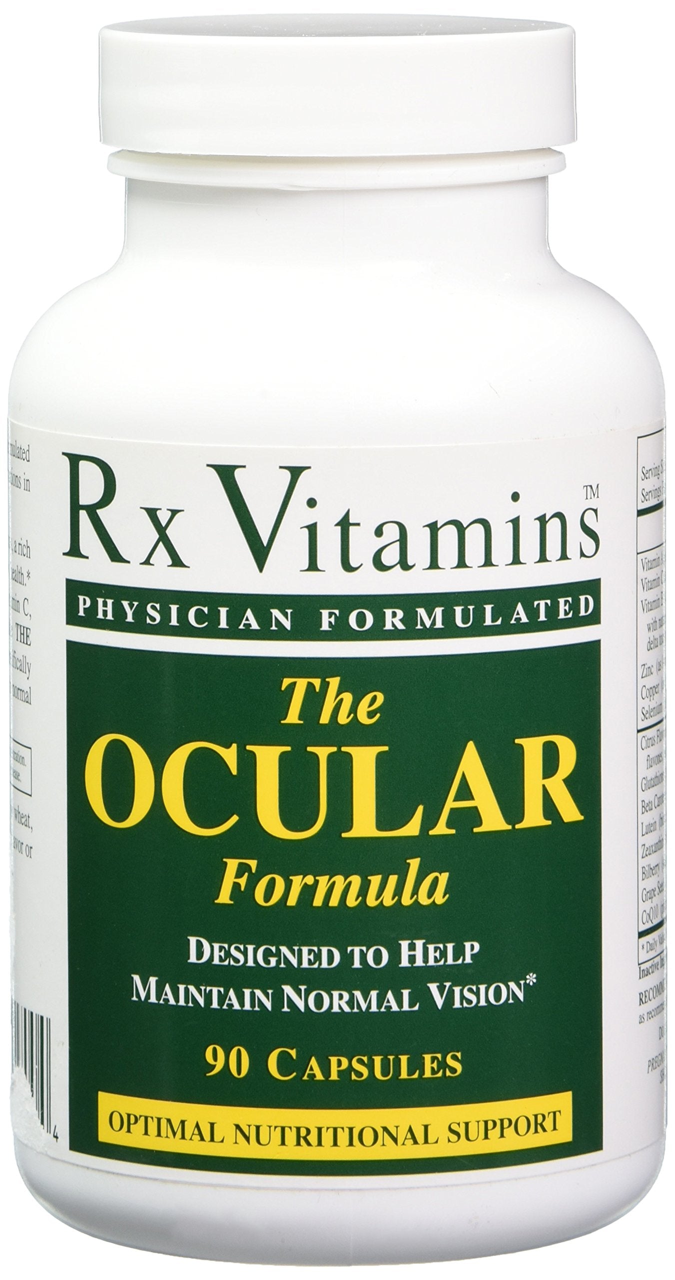 Rx Vitamins The Ocular Formula bottle front view shows eye-support nutrient blend.