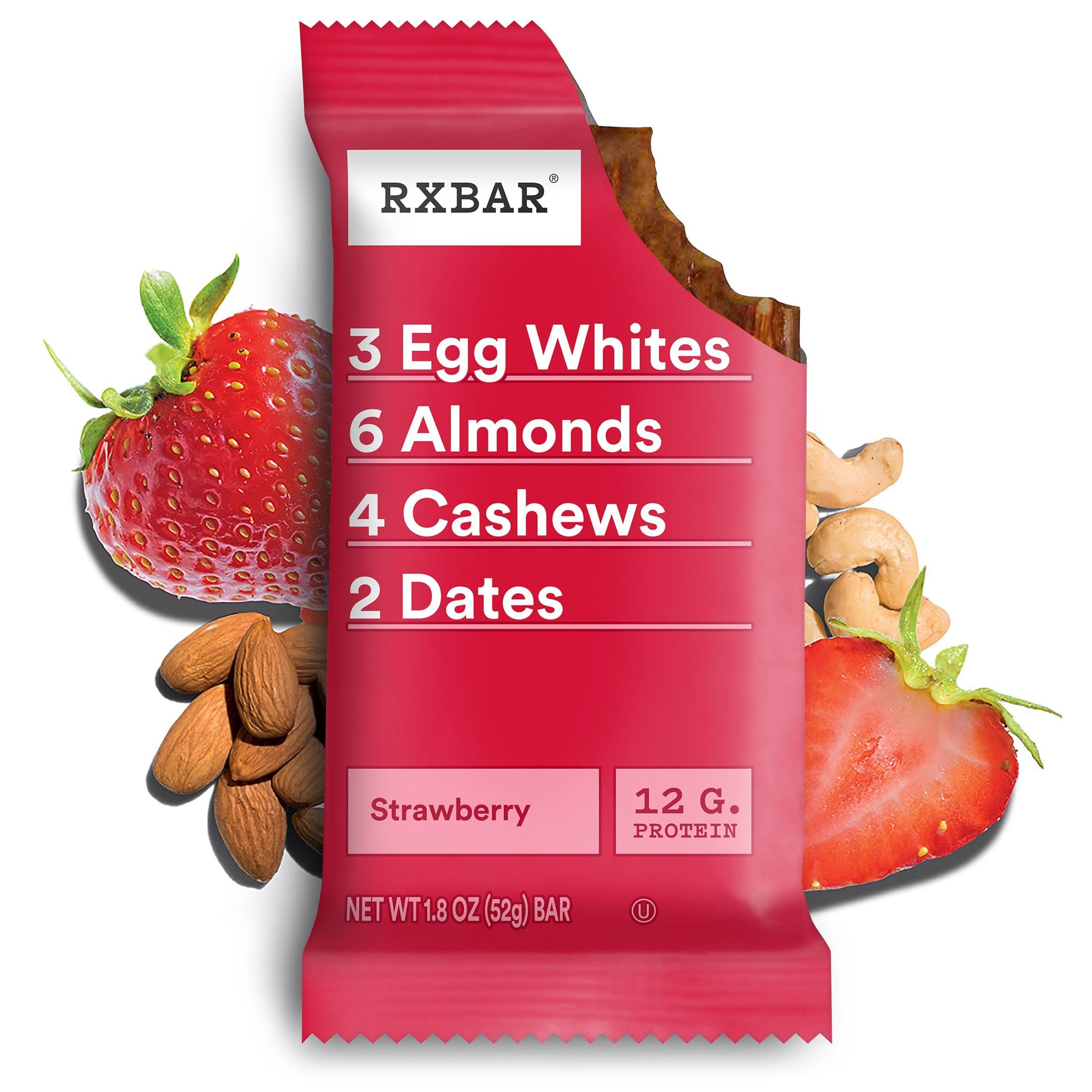 RXBAR Strawberry Bars breakfast-ready snack on the go.